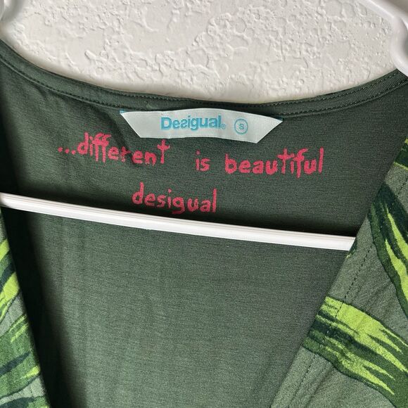 Desigual Maroni Knitted Short Sleeve Dress Midi Floral Small (ms) - Picture 5 of 8